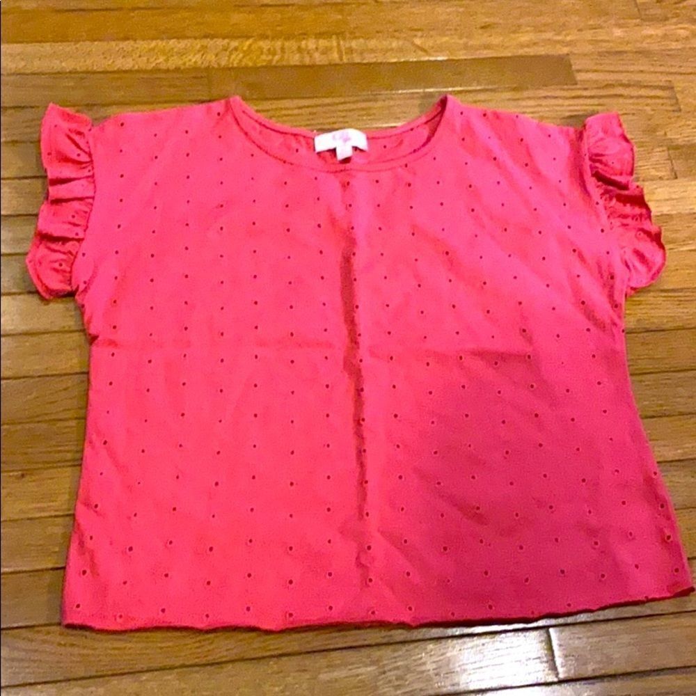 GB Girls XL Eyelet Knit Shirt NWOT Coral
